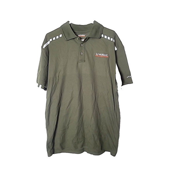 Uhaul Green Embroidered Logo Short Sleeve Uniform Work Polo Shirt Mens SZ Medium - Picture 1 of 7